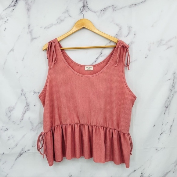 Free Kisses Blush Pink Peplum Top - Picture 1 of 3